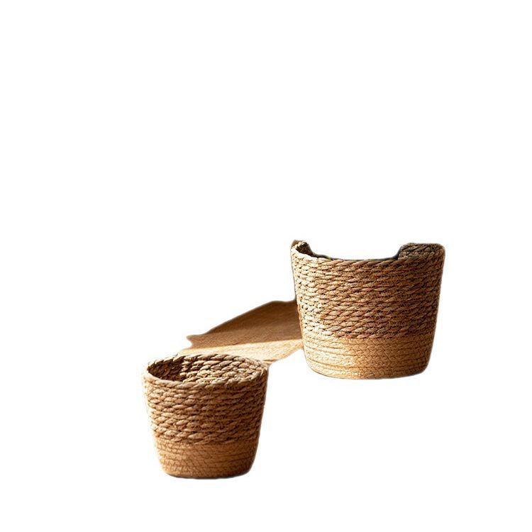 European-style Natural Seagrass Woven Flower Pot Rattan Plant Green Plant Bridesmaid Home Decoration Flower Basket Storage Basket
