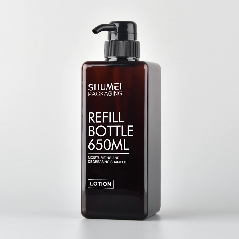 650ml lotion bottle square bottle PETG bottle press bottle plastic Lotion Bottle shampoo bottle facial cleanser bottle