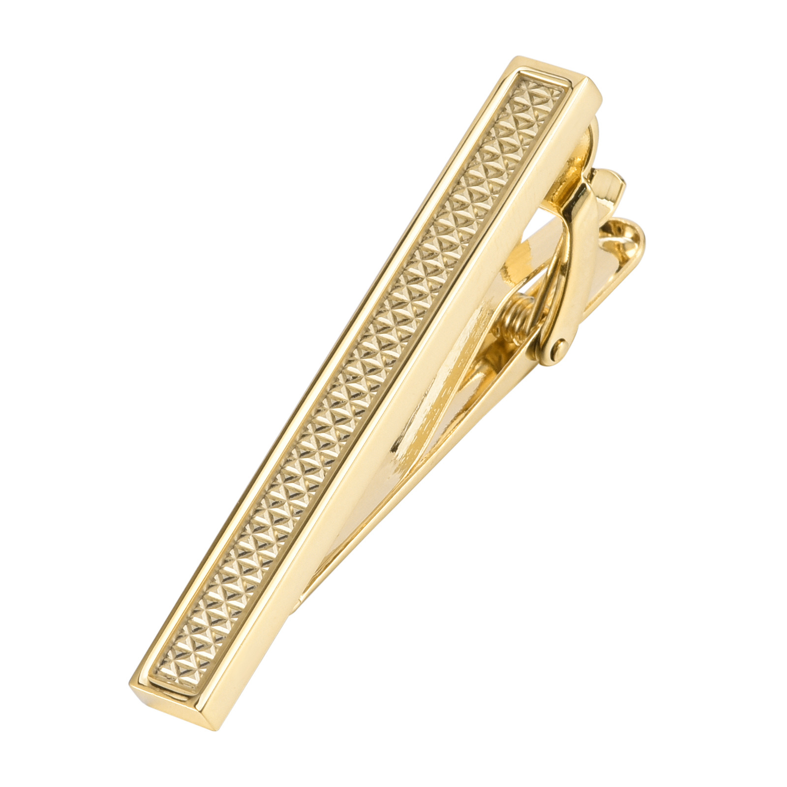 Dongguan New carved tie clip in stock geometric shape rose gold tie decorative clip suit clothing accessories