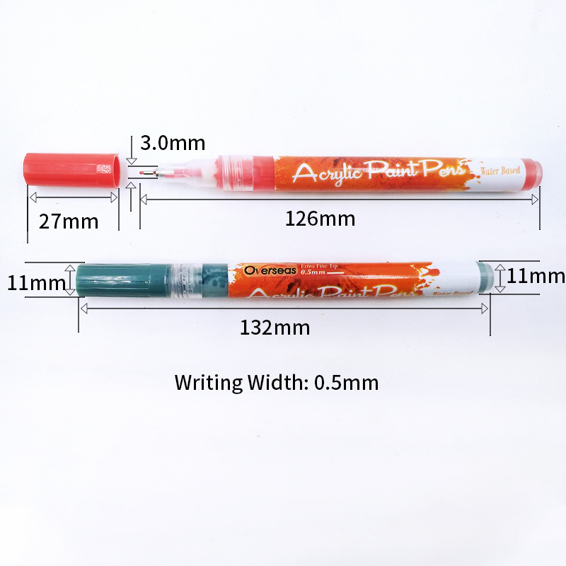 Cross-border ultra-fine 0.5mm acrylic pen 28 Color cartoon hook line Journal painted Goka graffiti nail marker pen
