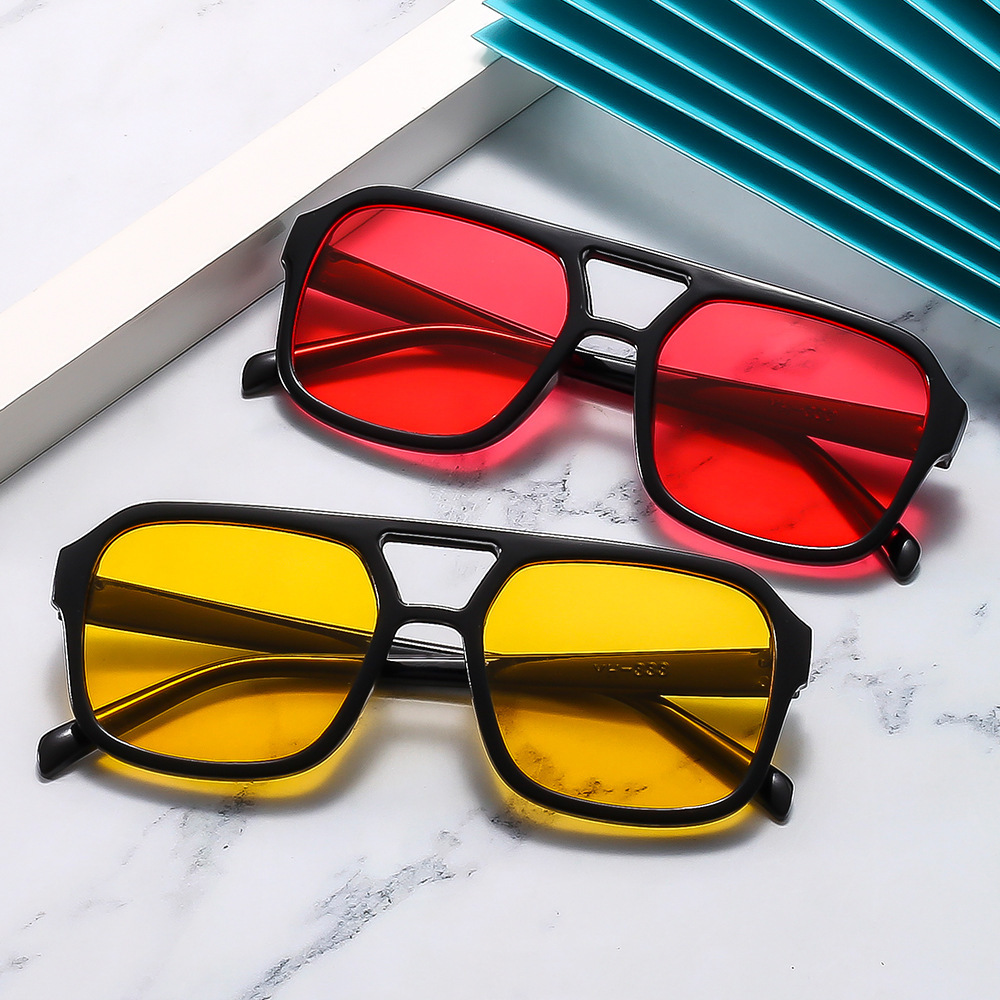 2024 new cross-border double beam sunglasses box trend Korean sunglasses men's and women's multi-color European and American glasses frame wholesale - ShopShipShake