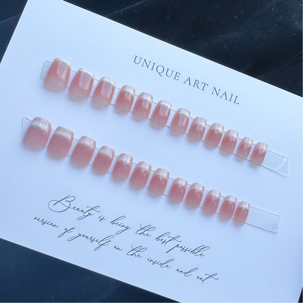 Wear manicure blush smile wear manicure-short blush white for detachable finished manicure