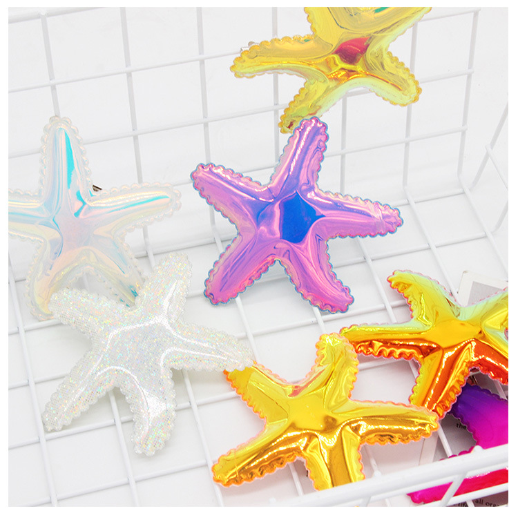 Heart Tian Cute Princess Starfish Hairpin Summer Children Rainbow Sequins Duckbill Clip Star Clip Jewelry Supply_voghion.com