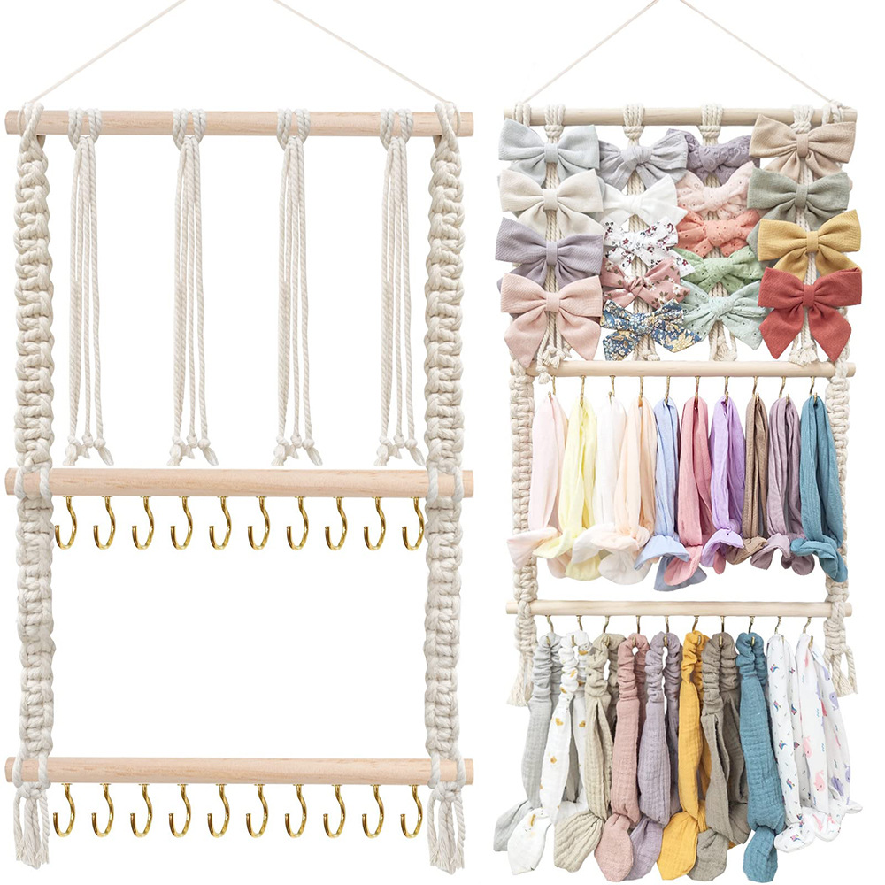 Bohemian Cotton Rope Hand-woven Hair Band Hair Accessories Hair Clip Storage Rack Home Wall Tapestries Tapestries
