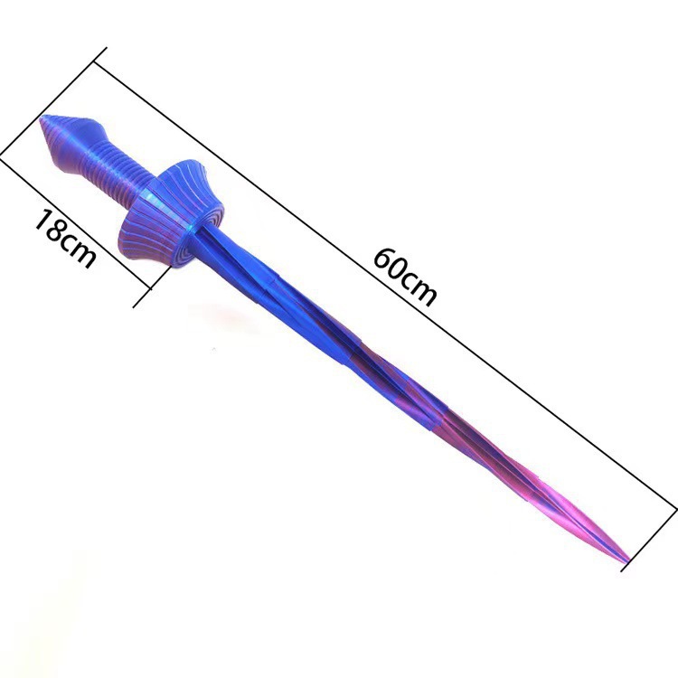 3d printing rainbow sword spiral sword rotating foldable telescopic knife Katana 3d printing giant radish knife Internet celebrity