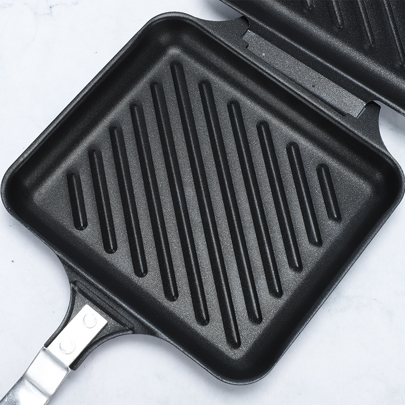 Factory Direct supply household double-sided non-stick fried steak removable portable breakfast pot wholesale sandwich baking tray
