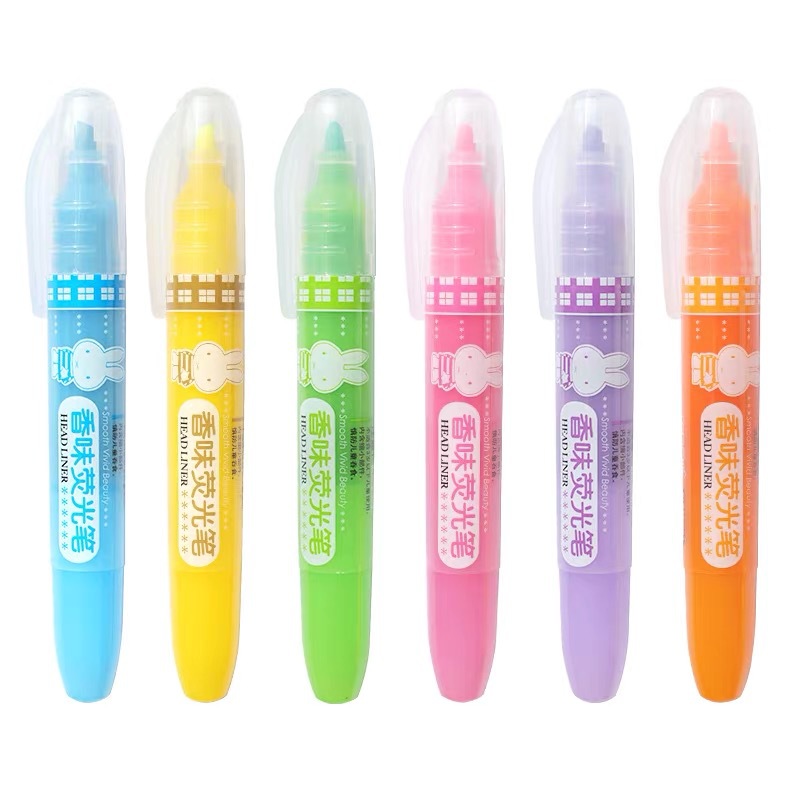 Chenguang Highlighter 21003 Mifei Color Fragrance Student Color Marker 6 Color Marker Large Head Pen