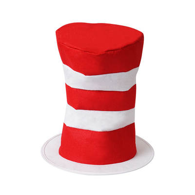 Factory Direct Halloween Dr. Seuss Birthday Party Hat cosplay Stage Props Red and White Striped Top Hat