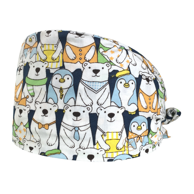 Kitchen Hat Anti-hair Cooking Anti-oil Smoke Household Fashion Pure Cotton Women's Baotou Surgical Cap Cute Nurse