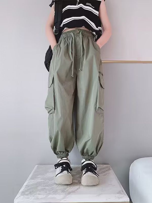 Children's Loose Ankle Pants 2023 Spring and Autumn New Style Girls' Big Kids Casual Thin Work Pants