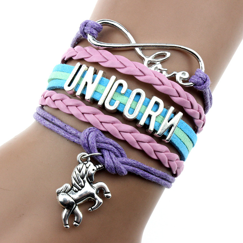 Amazon Supply Woven Bracelet UNICORN Bracelet UNICORN Pendant Letter Bracelet