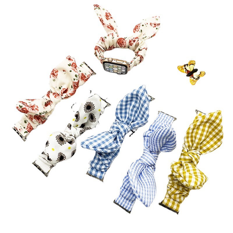 Apple Watch Strap Cross-border Detachable Bow Stereo Ear for 34567 Generation appleiwatch Strap