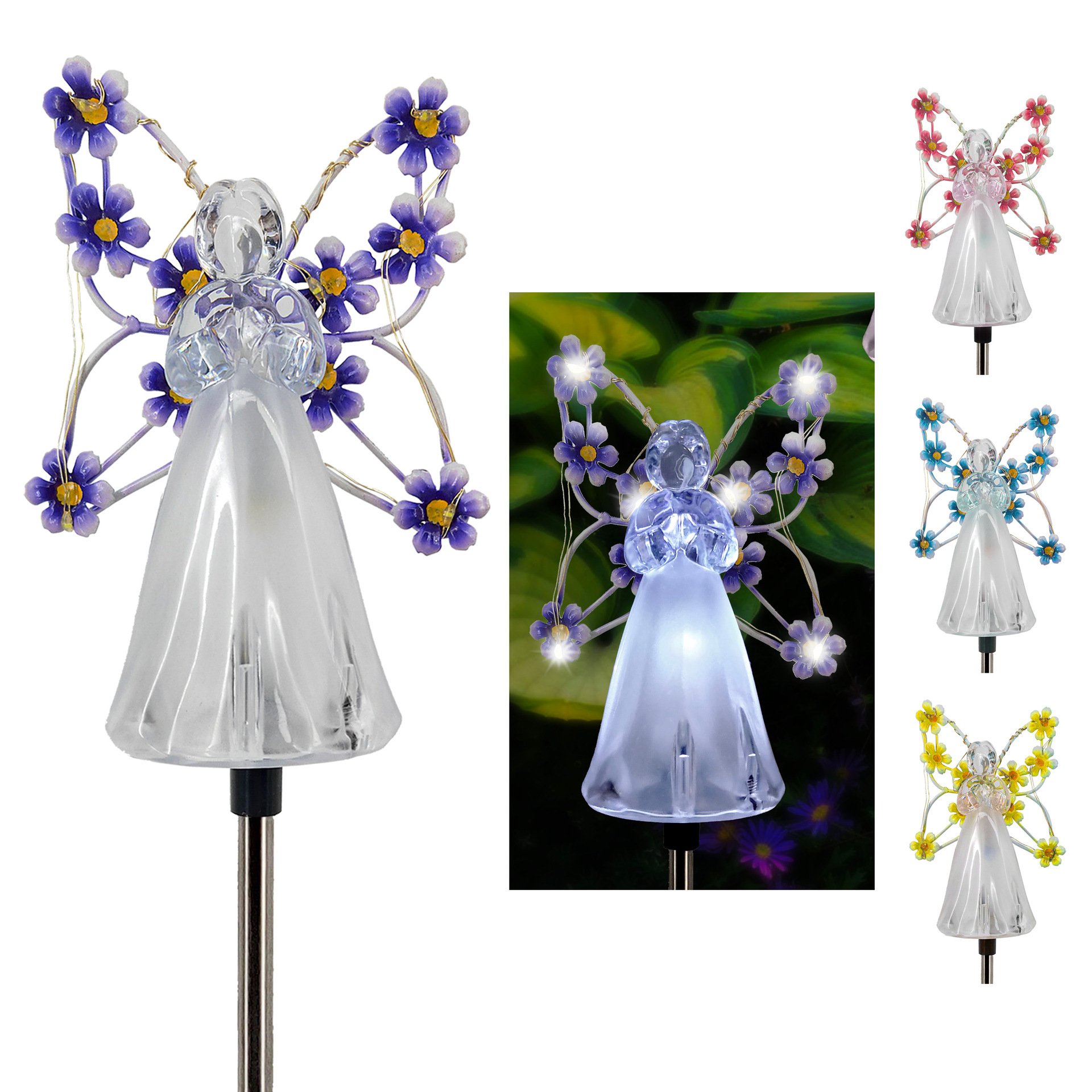 Amazon New Solar Angel Garden Lights Outdoor Decorative Angel Solar Lights Courtyard Garden Lights