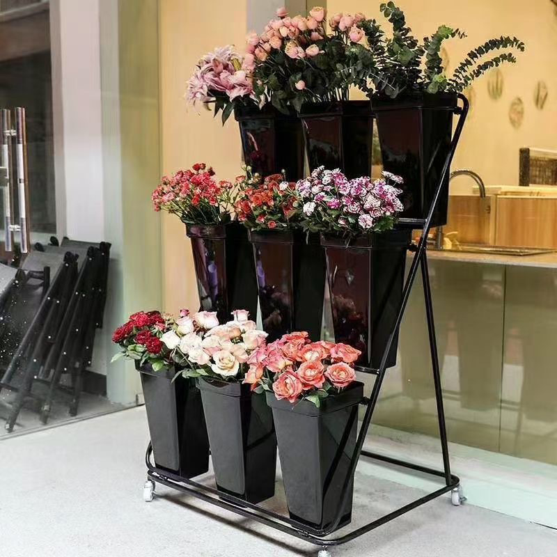Thickened plastic flower barrel flower shop flower wake-up flower barrel dried flower flower arrangement barrel bouquet barrel flower shop floral material wholesale