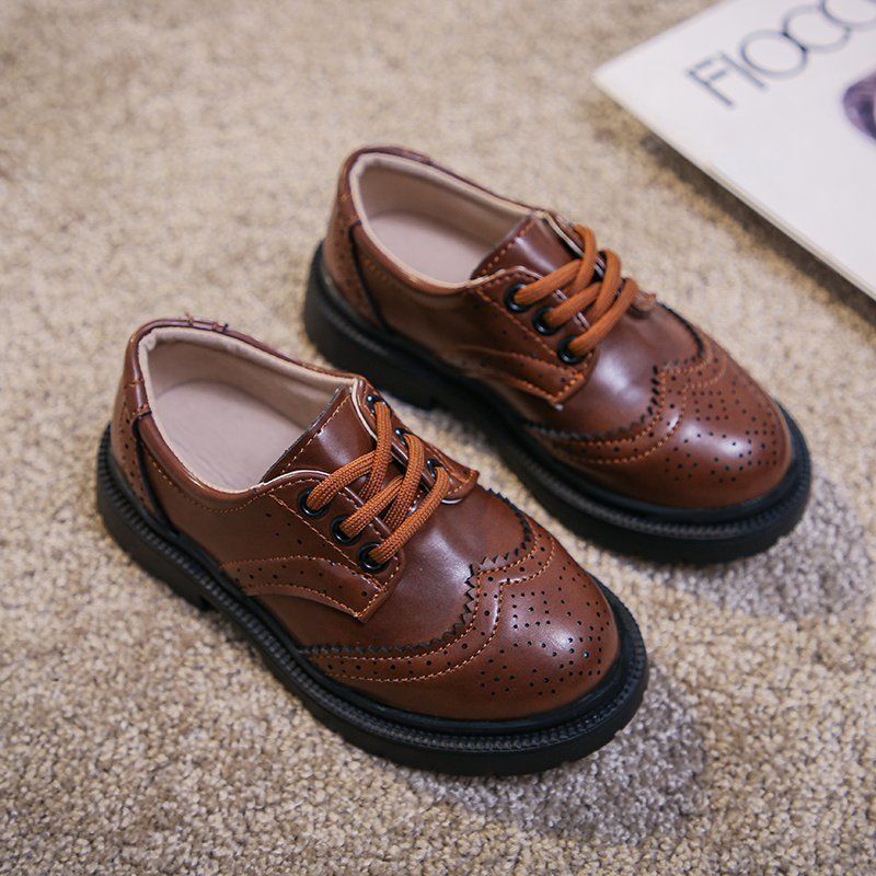 2023 children's shoes Boys' leather shoes girls' leather shoes campus middle and big children non-slip British style summer breathable Spring