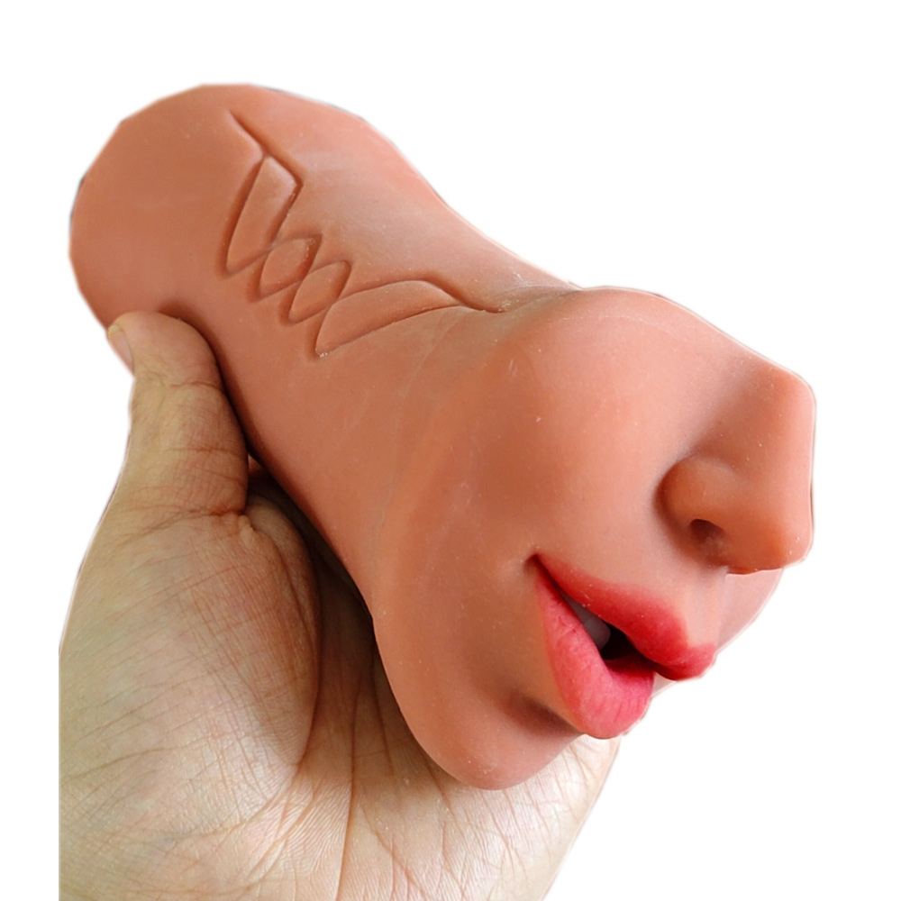Cross-Border Men's three-channel famous device reverse mold double head with nose masturbation silicone products aircraft Cup sex toys