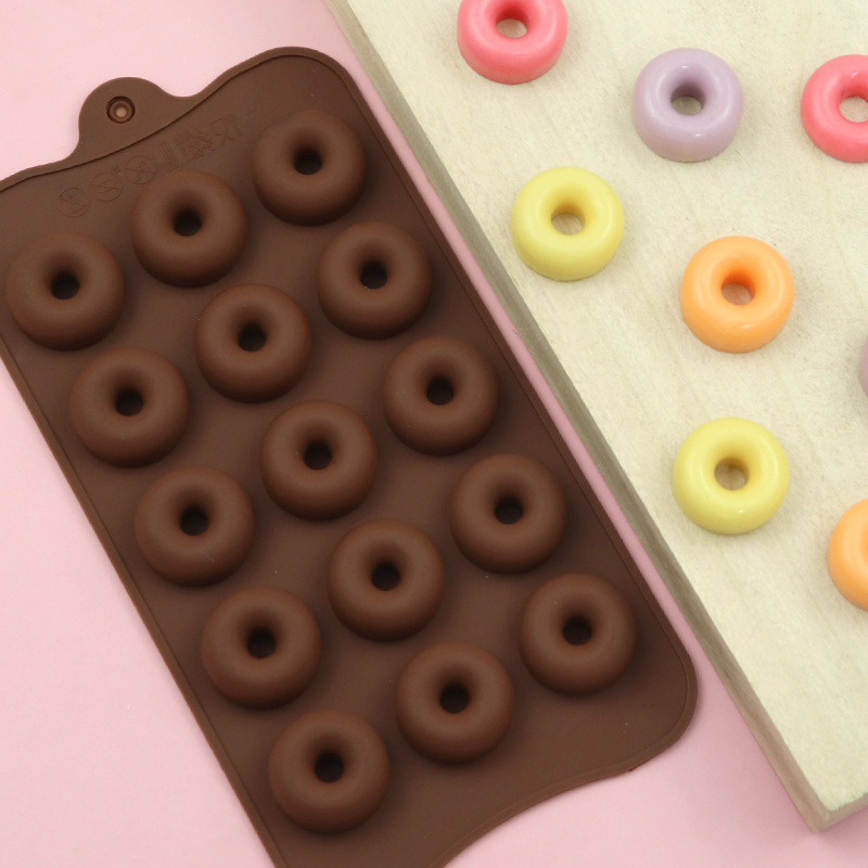 Intimate spot 15 donuts silicone chocolate handmade DIY cake decoration fire paint wax grain mold