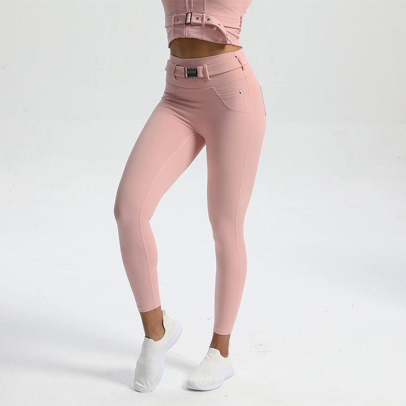 BOMBSHELL high waist peach yoga trousers women's tight belly contracting high elastic hip lifting running fitness trousers
