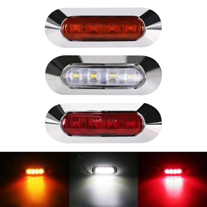 4led 電気メッキフレームサイドライトトラックトレーラー 12v24v ガイドライトワイド Rv ブレーキテール修正|undefined