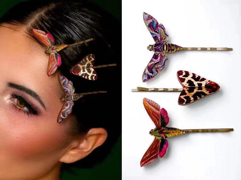 Cross-border Animal Style Wooden Craft Animal Dragonfly Butterfly Hairpin Hair Decoration Gift Hairpin