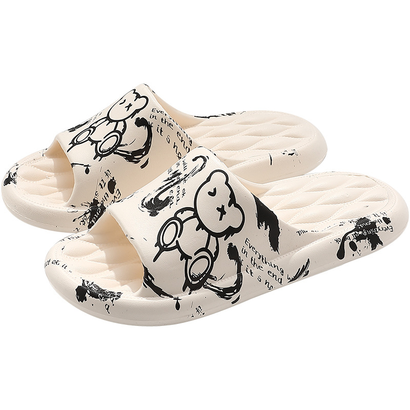 plus size Slippers Men's Home Summer Feeling Soft Bottom Household Sandals Bathroom Non-slip Sandals Women's Outwear