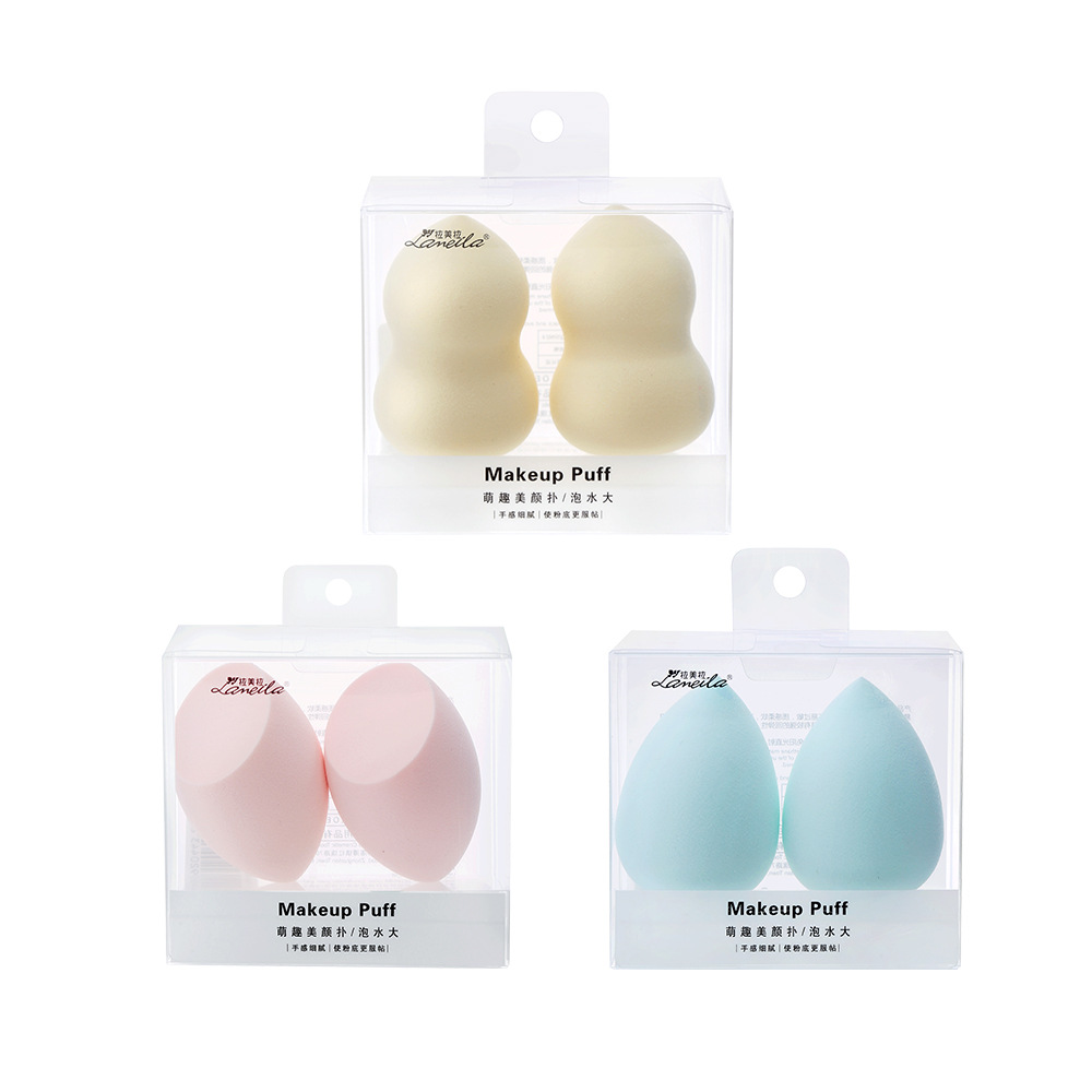 LMLTOP bubble water big beauty makeup egg 2 pack wet and dry water drops gourd oblique cut makeup powder puff A79956