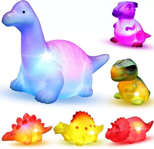 Cross-border Baby Touch Light-emitting dinosaur bath toy vinyl cartoon animal bathroom bath companion light dinosaur