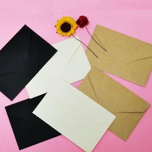 Cross border wholesale Kraft paper/black/off white envelope mini small envelope for thank you card packaging
