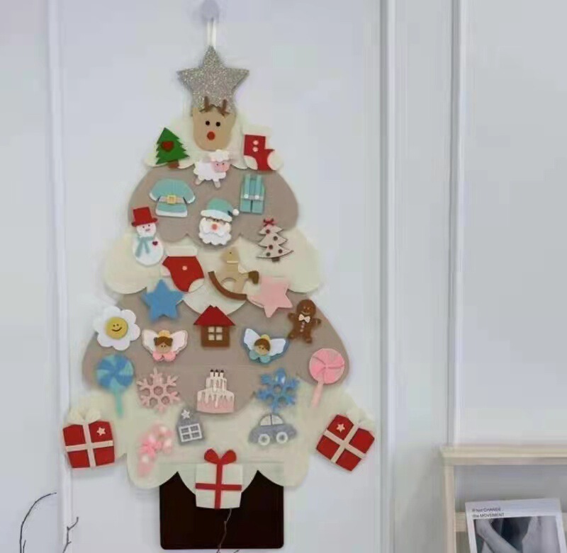 フェルトクリスマスツリー新型diyフェルト布クリスマスツリーフェルトクリスマス装飾立体フェルトクリスマスツリー|undefined