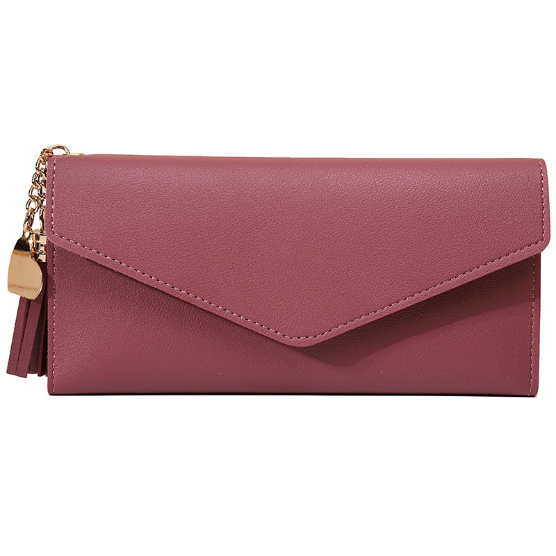 Wallet Women's Long 2022 New Korean-style Multi-card Tassel Pendant Clutch Bag Simple Trifold Wallet Card Bag