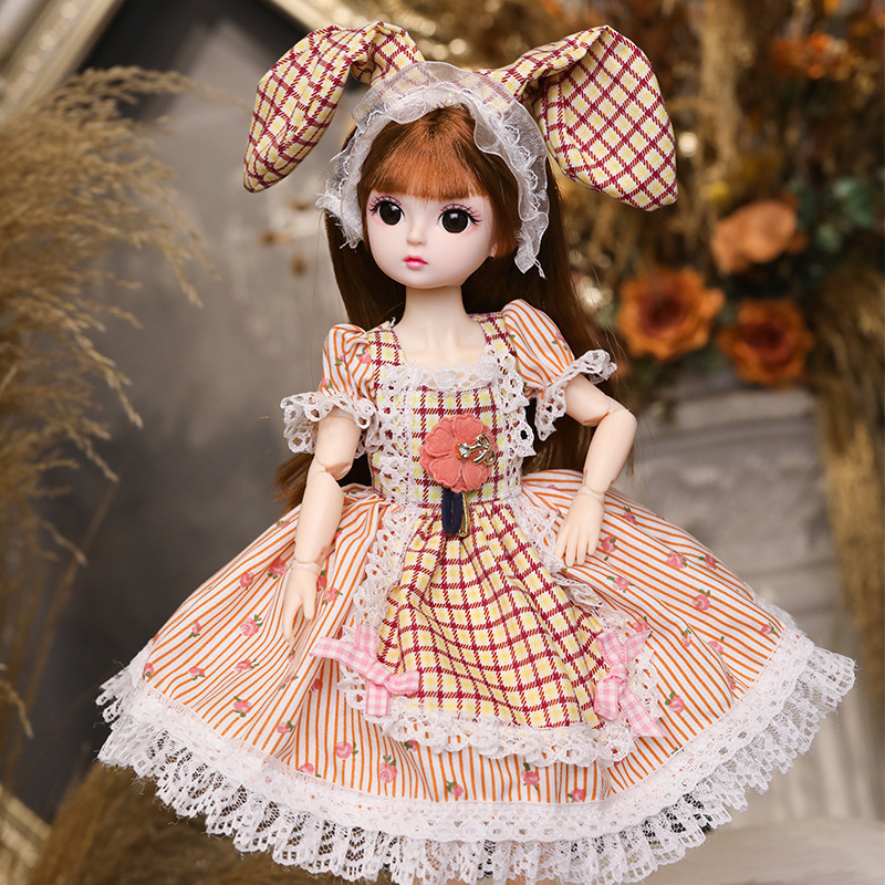 30 センチメートル Bjd 人形女の子の家プレイおもちゃセット大型誕生日ギフトストール人形ドレスアップ人形子供のおもちゃプラスチック置物|undefined