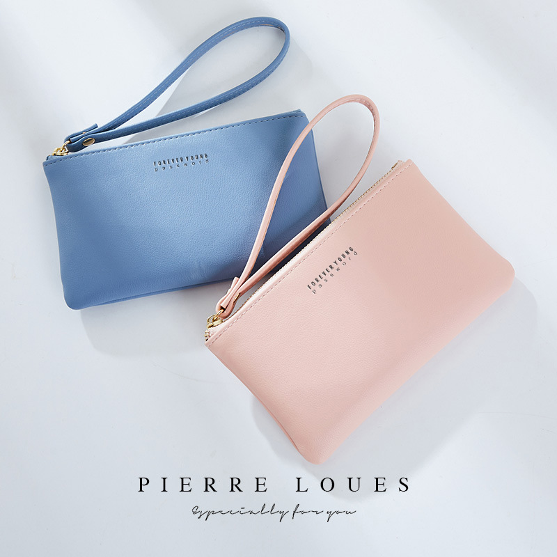 Pierre Louie Simple Women's Small Wallet Korean Style Small Handbag Solid Color Large Capacity Coin Purse Factory Direct Sale