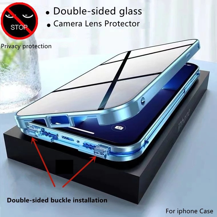 適用蘋果iphone15護鏡防窺萬磁王手機殼防護精孔14promax全包玻璃