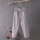 Cotton Linen Casual Pants Women's 2023 New Arrival Pants Korean Style Loose Slimming Straight Pants Summer Thin Cropped Haren Pants