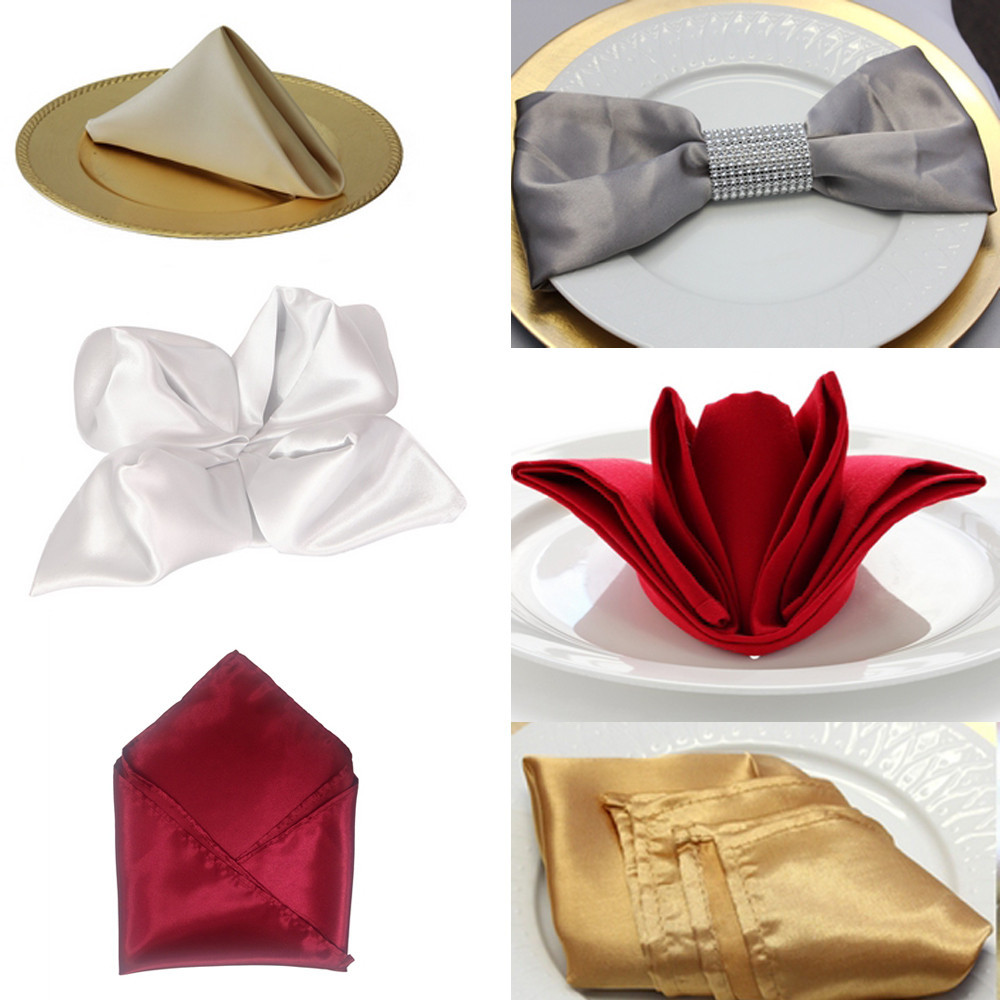 Amazon Satin Satin Mouth Cloth Silk Mouth Cloth Wedding Hotel Table Decoration Supplies Hotel Mouth Cloth Napkin Cloth