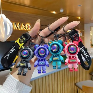 Cartoon keychain pendant lightning bear schoolbag ornaments Internet celebrity car doll cute key chain creative cartoon