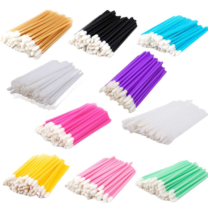 Disposable Hollow Lip Brush Portable Plastic Mini Hollow Rod Small Lip Brush Flocking Hollow Lip Brush Lip Glaze Brush