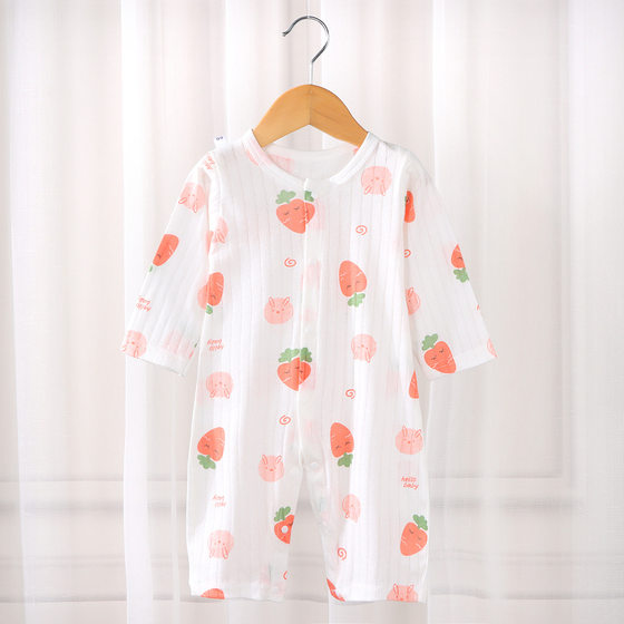 Baby Jumpsuit cotton long sleeve open romper thin pajamas summer new baby romper boys and girls loose