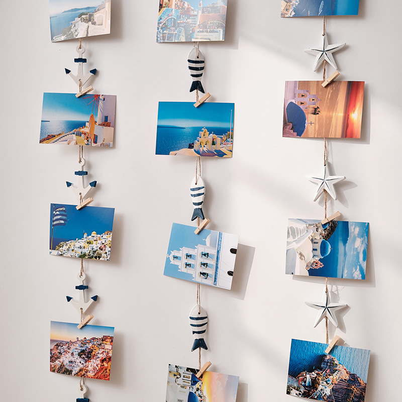 Small Fish String Starfish Life Buoy String Creative Message Notes Photo Clip Wish Card Photo Clip Postcard Clip into a String
