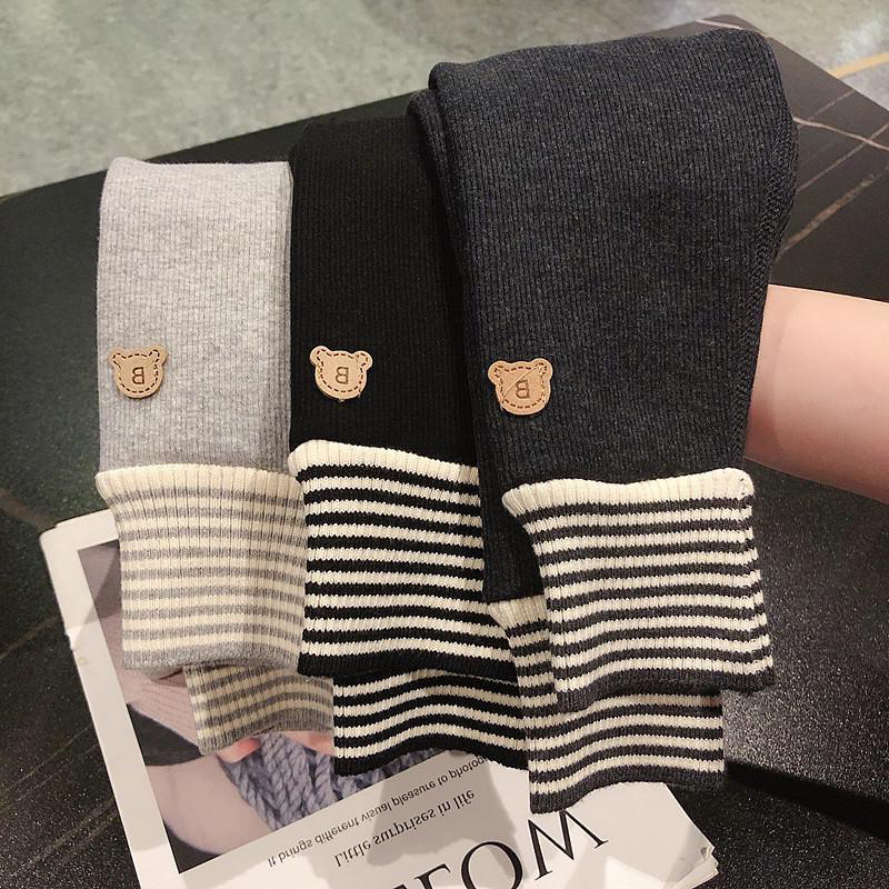 Children's Spring and Autumn Thicken Long Pants for Autumn and Winter Warmth One-piece Fleece Leggings for Girls' Autumn Outfit Outerwear Children's Pants 0045