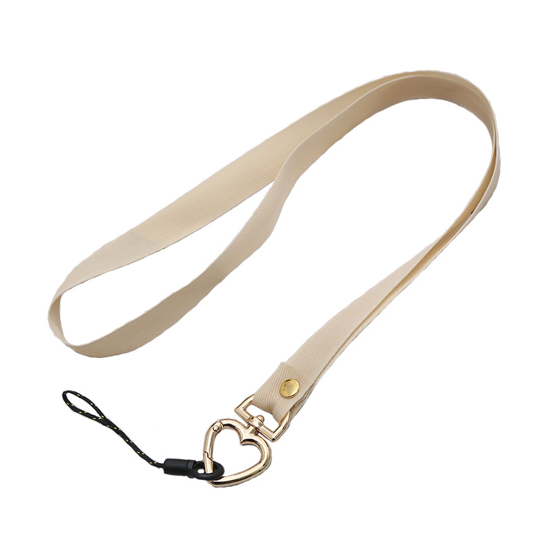 New love buckle mobile phone hanging rope hanging neck women's long color ribbon rope key work badge card set hanging rope