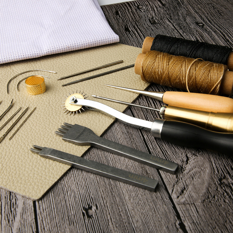 国境を越えた新しいワックス糸セット手作り革具製作ツール皮革diy手縫いツール|undefined