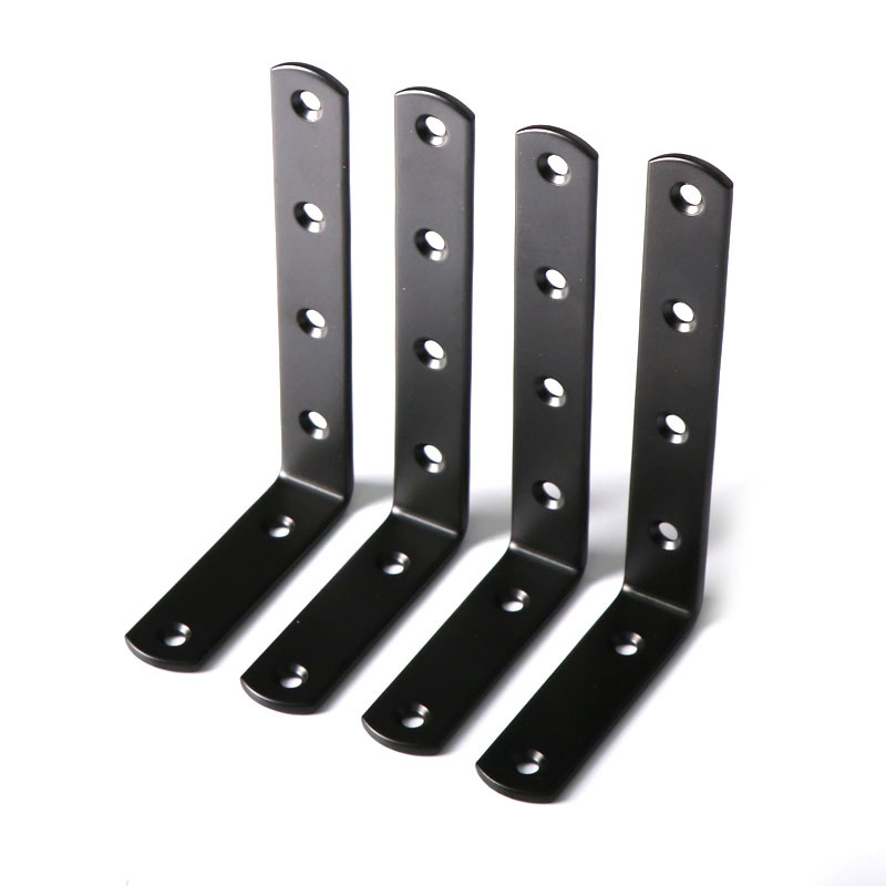 125*75 black angle code L-type angle iron wall hanging bracket holder 90-degree right angle cargo support bracket angle support