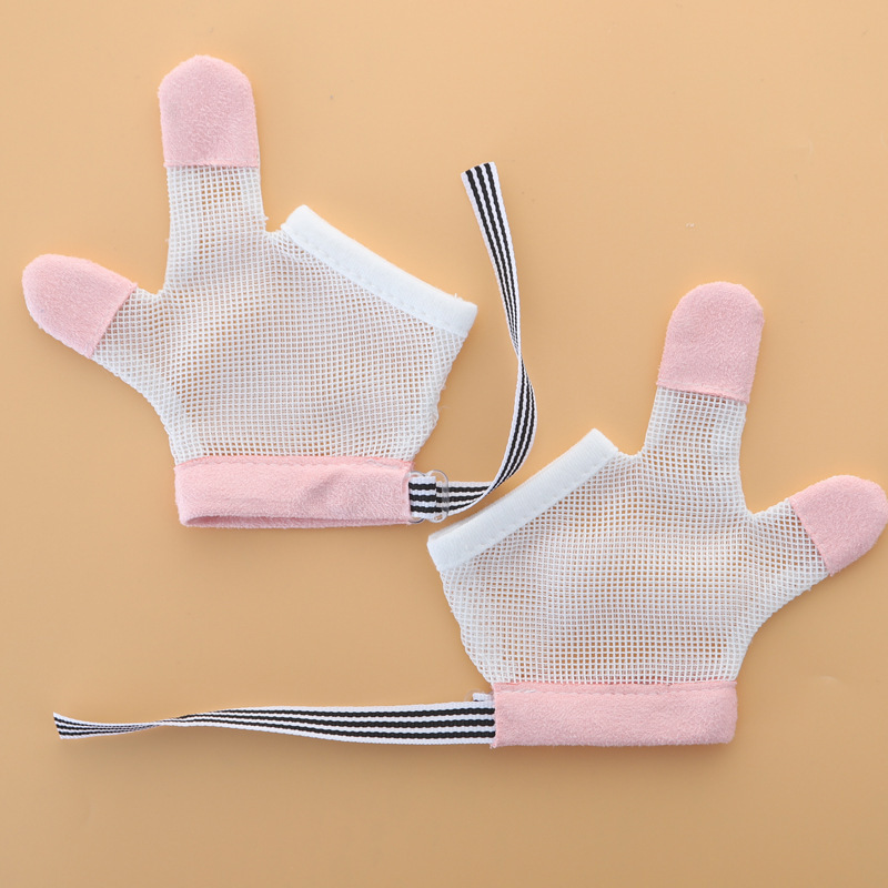 1 Double-Price Baby's anti-biting finger sleeve thumb index finger eating hand corrector children's anti-biting addiction strap gloves