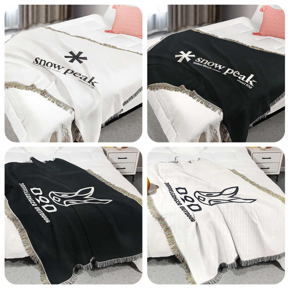 Manta de camping de comercio exterior transfronterizo a prueba de humedad alfombra de picnic Tapiz Jacquard estilo ins sofá toalla manta de hilo manta de sofá multifuncional