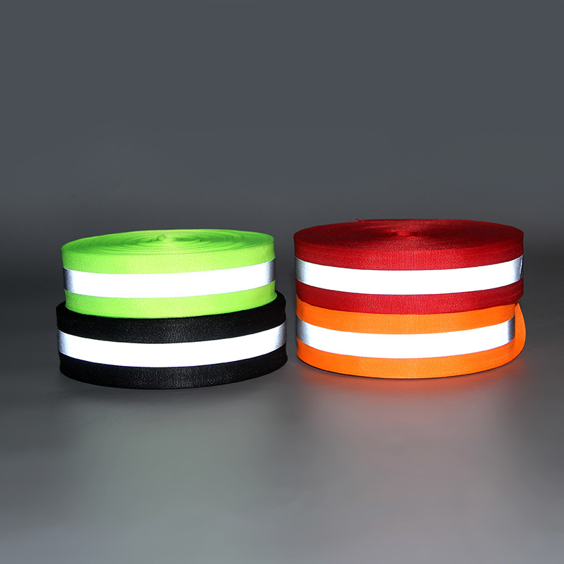 Wholesale Bright Silver TC Reflective Polyester Ribbon Garment Accessories Highlight Reflective Belt Traffic Sanitation Silver Gray Reflective Strip