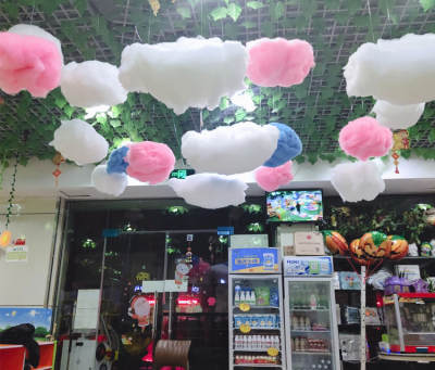 Color Cotton Cloud Decoration Props Simulation Baiyun Hanging Decoration Kindergarten Window Shopping Mall School Shop Layout