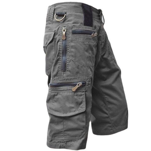 Cross-border Cropped Pants Men's Loose Straight Summer Large Size Fashionable Casual Mid-length Pants Multi-bag Pure Cotton Tooling Shorts Men's