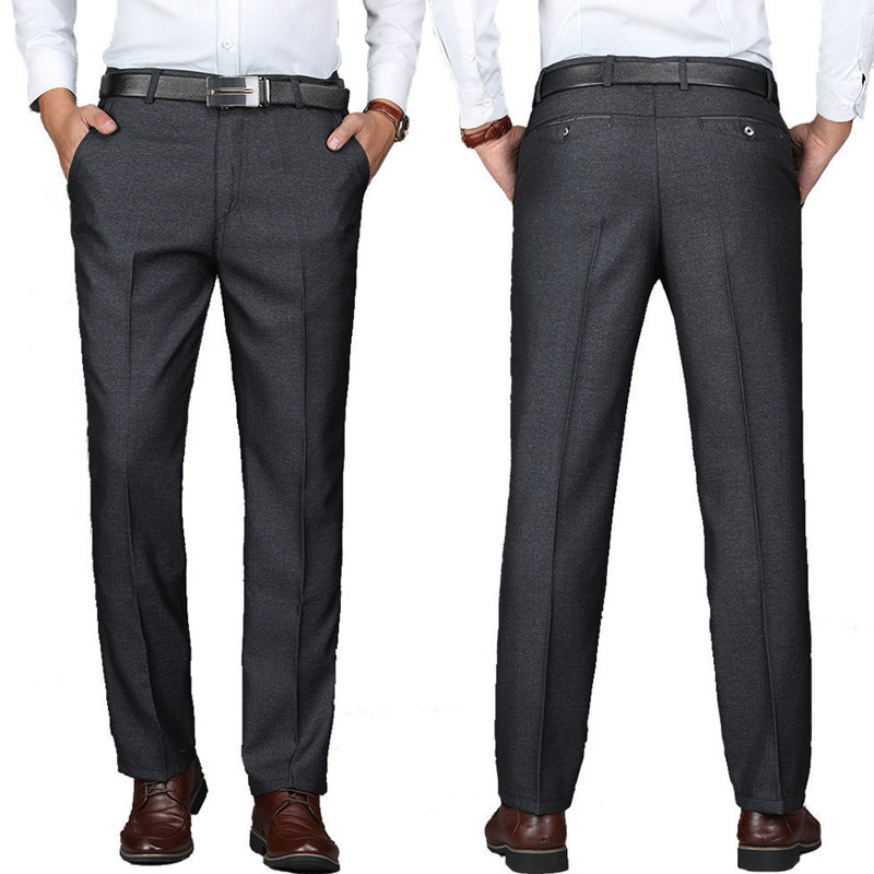 Middle-aged Men's Pants Summer Thin Casual Trousers Men's High Waist Trousers Business Pants Loose Dad's Pants