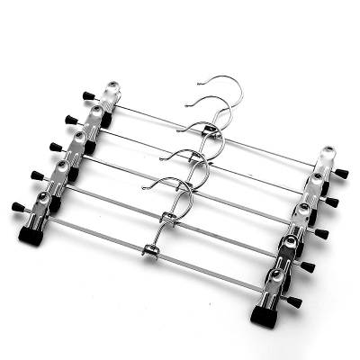 Metal plastic coated pants rack non-slip discount pants clip stainless steel rack pants hanger seamless iron retractable group clip